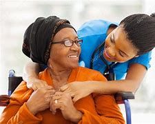 a caregiver and a woman